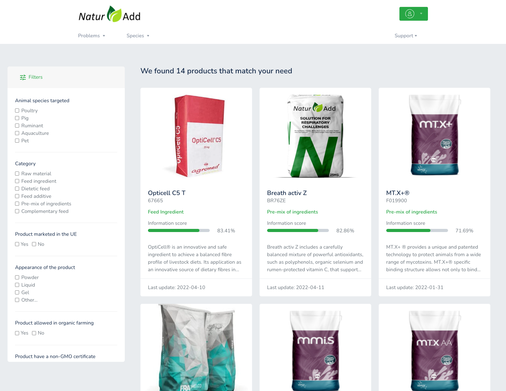 Natur Add - Compare feed ingredients